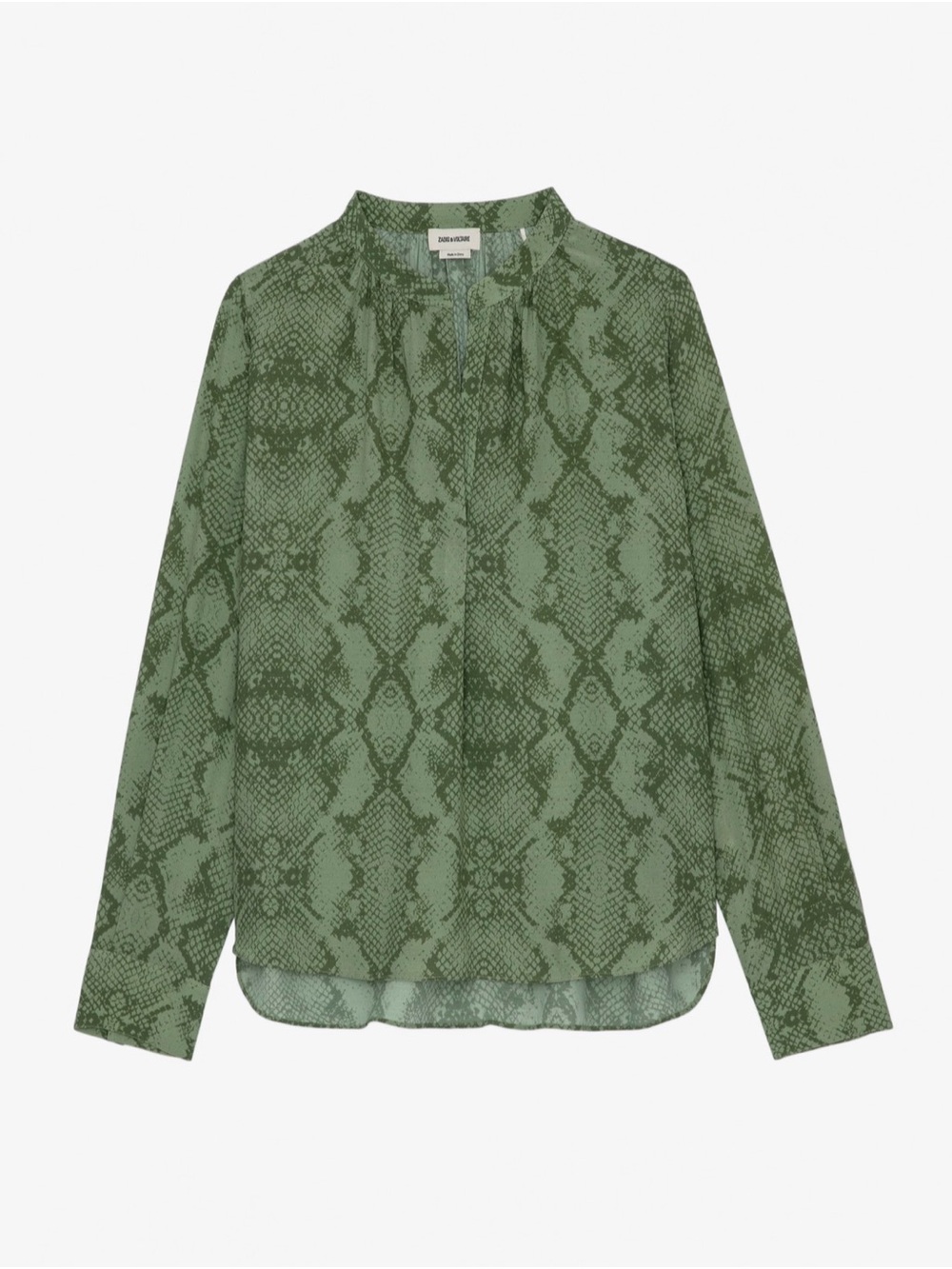 Zadig & Voltaire Tink Python Print Popover Blouse Green Size M π - Picture 7 of 11